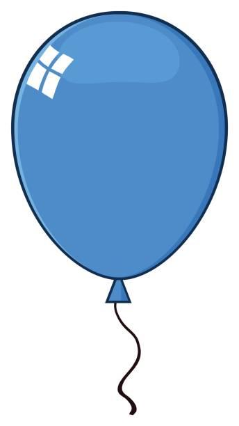 cartoon blue balloon. illustration isolated on white background